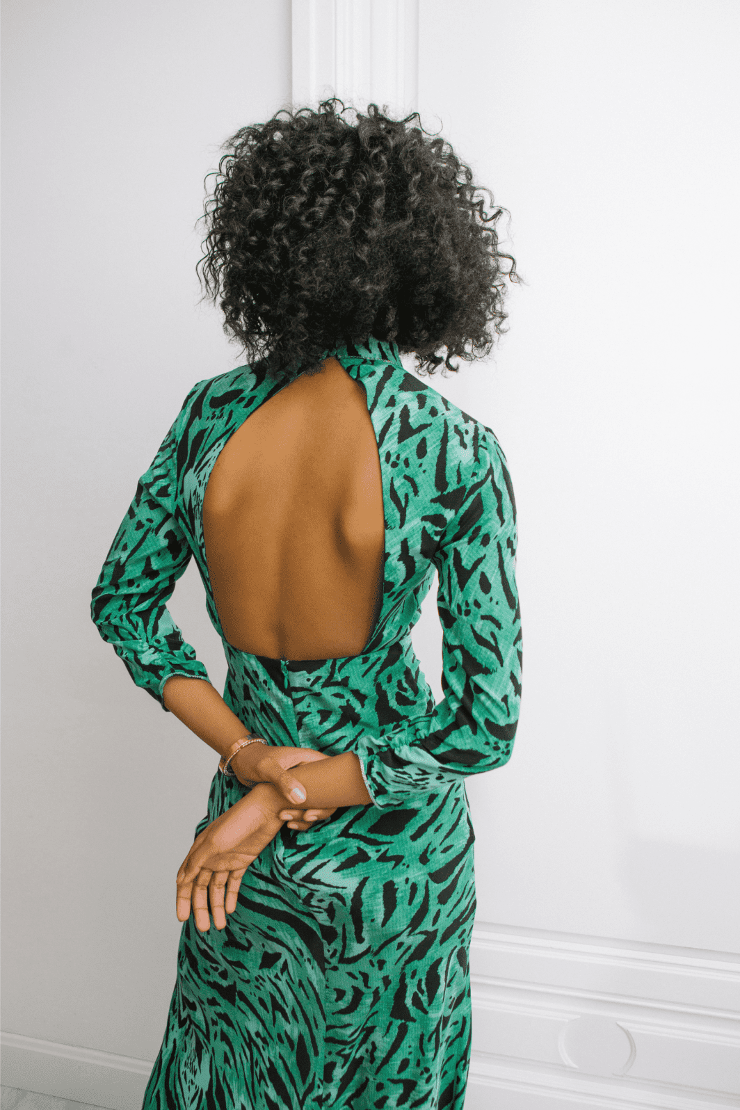 RIXO | Vestido Verde Estampado